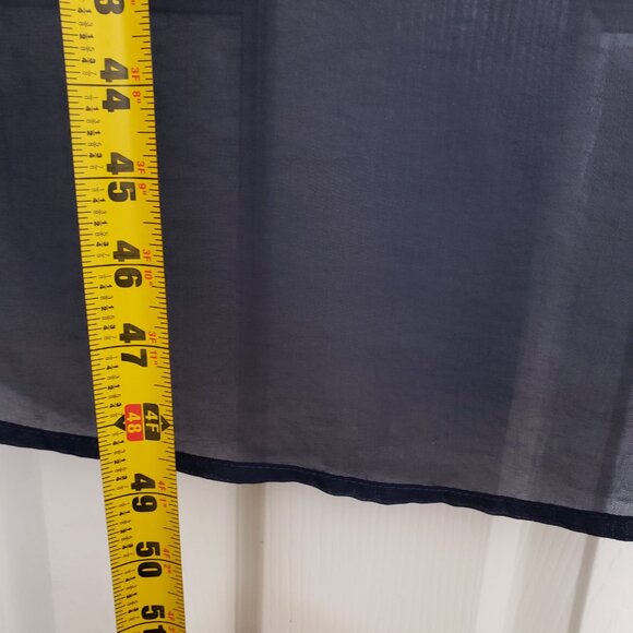 The Line of Style Navy Blue Mesh Lace Pattern Unique Design Long Blouse Size S - Picture 3 of 15